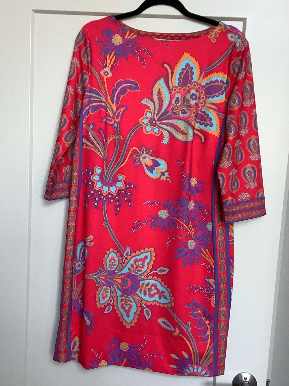 Gretchen Scott Designs Fuchsia Floral Paisley Long-Sleeve Dress